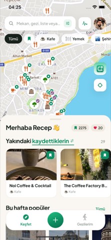 Uygulamadaki harita ekranı